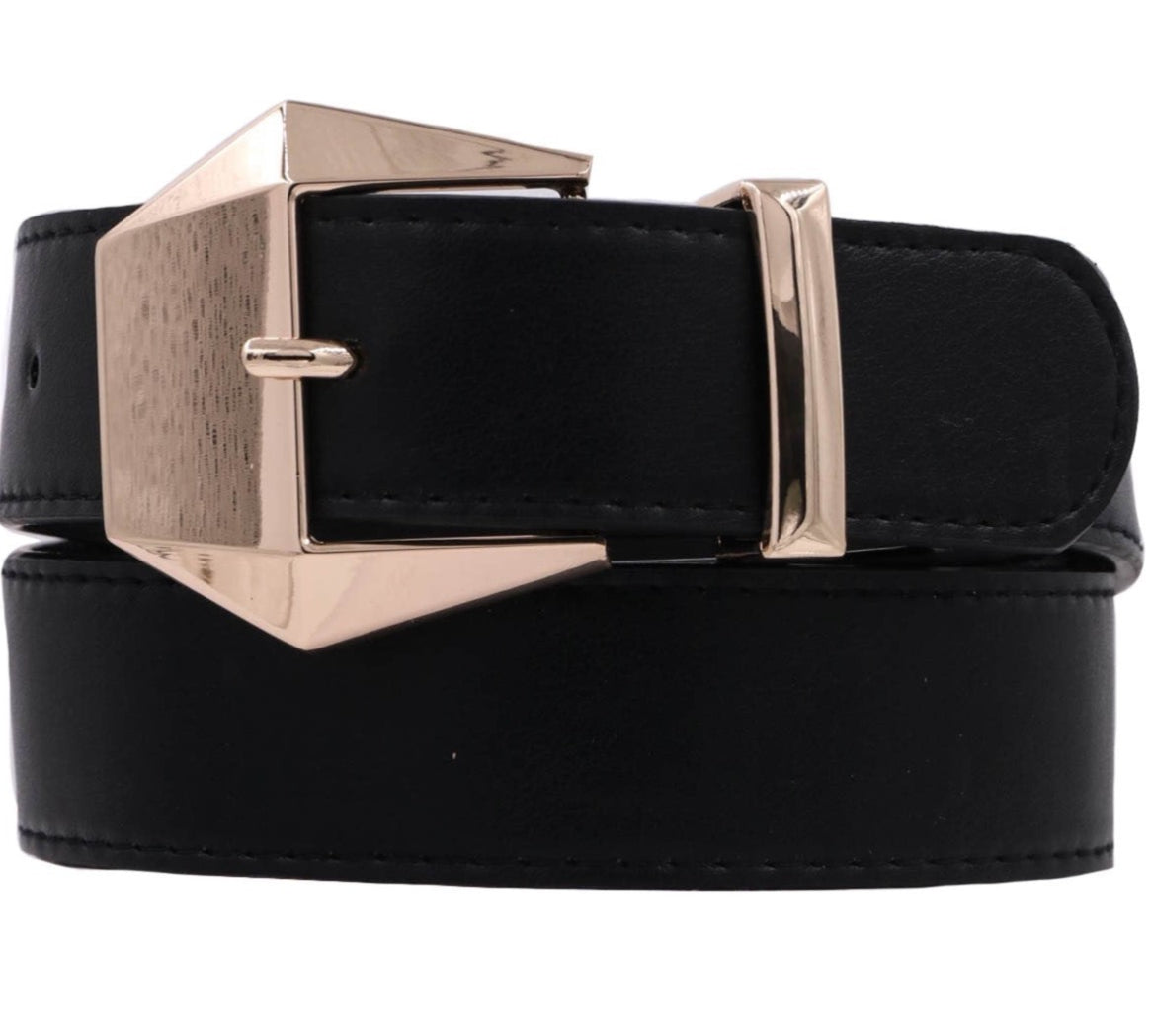 Geometric Faux Leather Belt