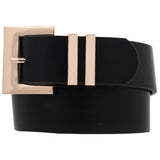 Metal Square Leather Buckle Belt