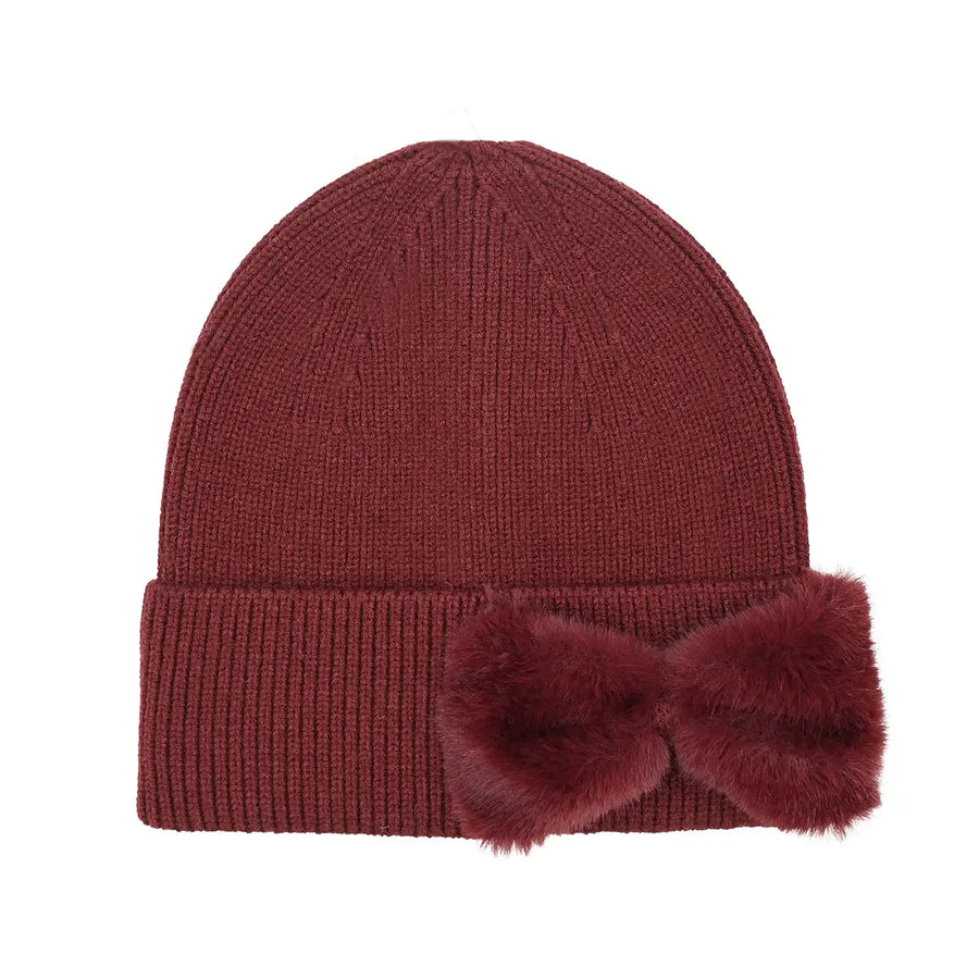 CC Faux Fur Ribbon Beanie