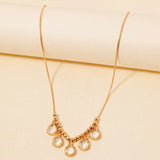 Glass Tear Charm Chain Necklace
