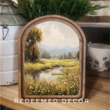 Arch Top Spring Stream Sign 6x8"
