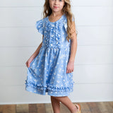 Girls Periwinkle Dainty Flower Dress