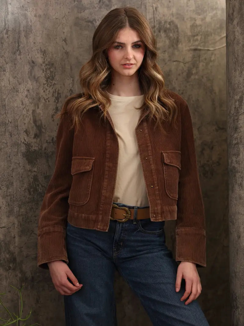 Brown Washed Corduroy Jacket