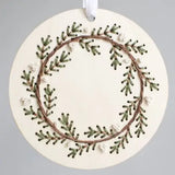 Pine Wreath Ornament Wood Embroidery Kit