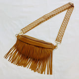 Vegan Leather Fringed Sling Bag