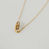 Waterproof Linked w/Diamonds Necklace