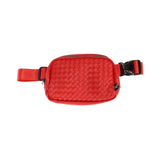 CC Woven Faux Leather Belt Bag