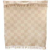 Cream Checkerboard Throw 50x60"