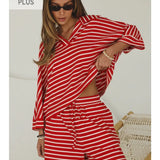 Plus Stripe Knit Shorts