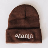 Dark Brown Mama Knit Hat