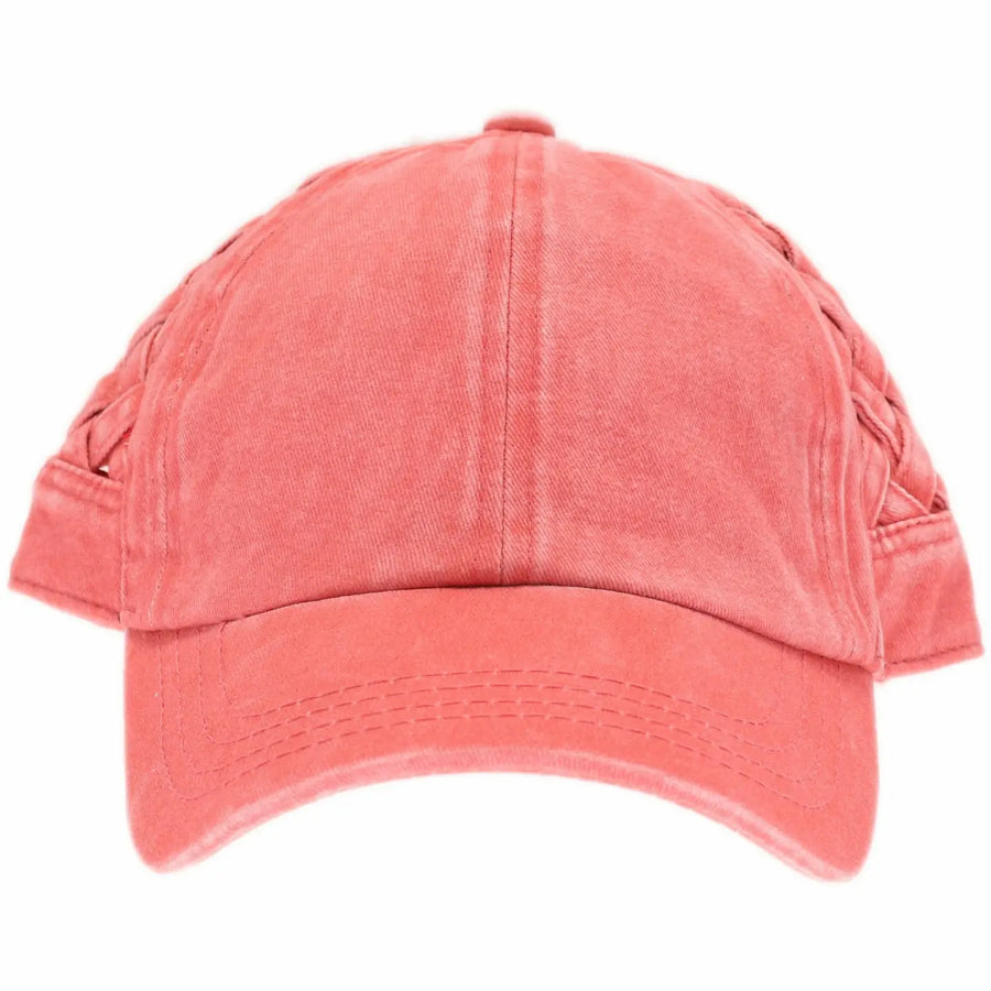 Basket Woven Criss Cross Pony Cap