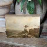 Lamb w/Crosses Sign 3.5x5"