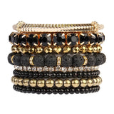 Mixed Bead Charm Multi Line Bracelet