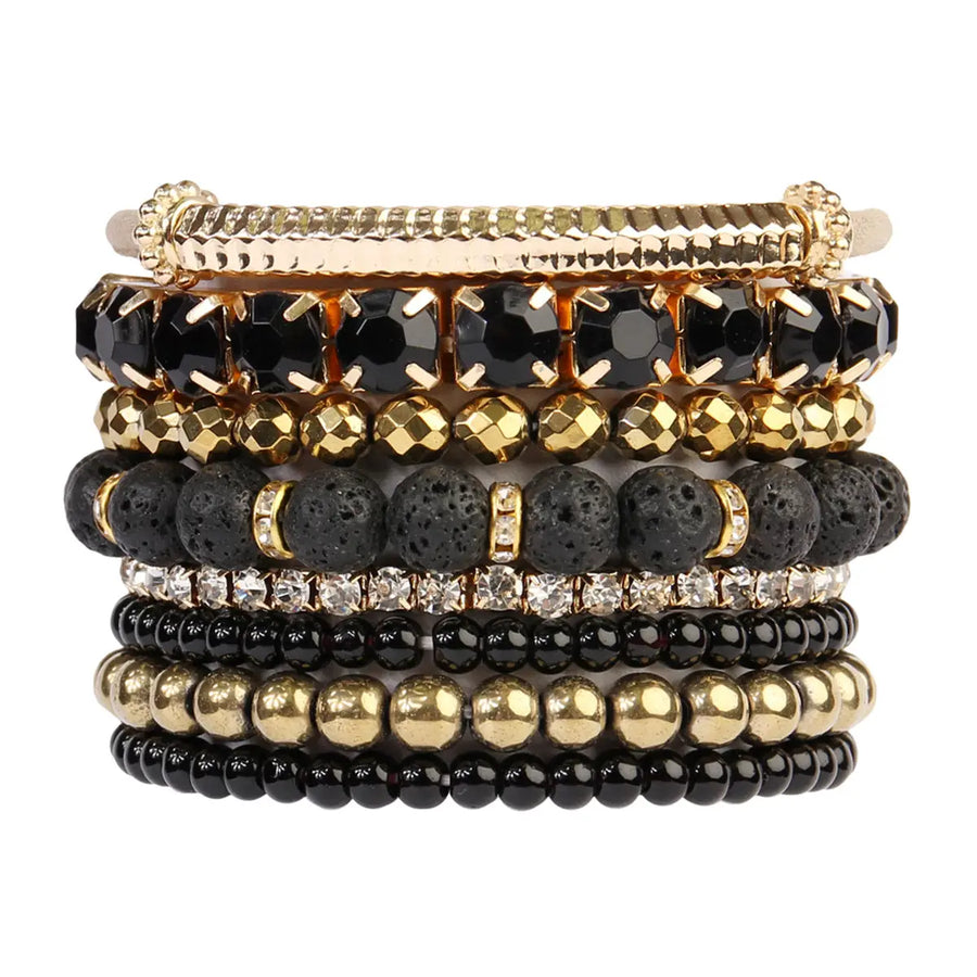 Mixed Bead Charm Multi Line Bracelet