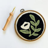 Black Floral Punch Needle Kit