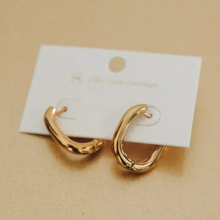 Waterproof Flirty Oval Hoop Earring