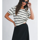 Striped Boxy Short Sleeve Top