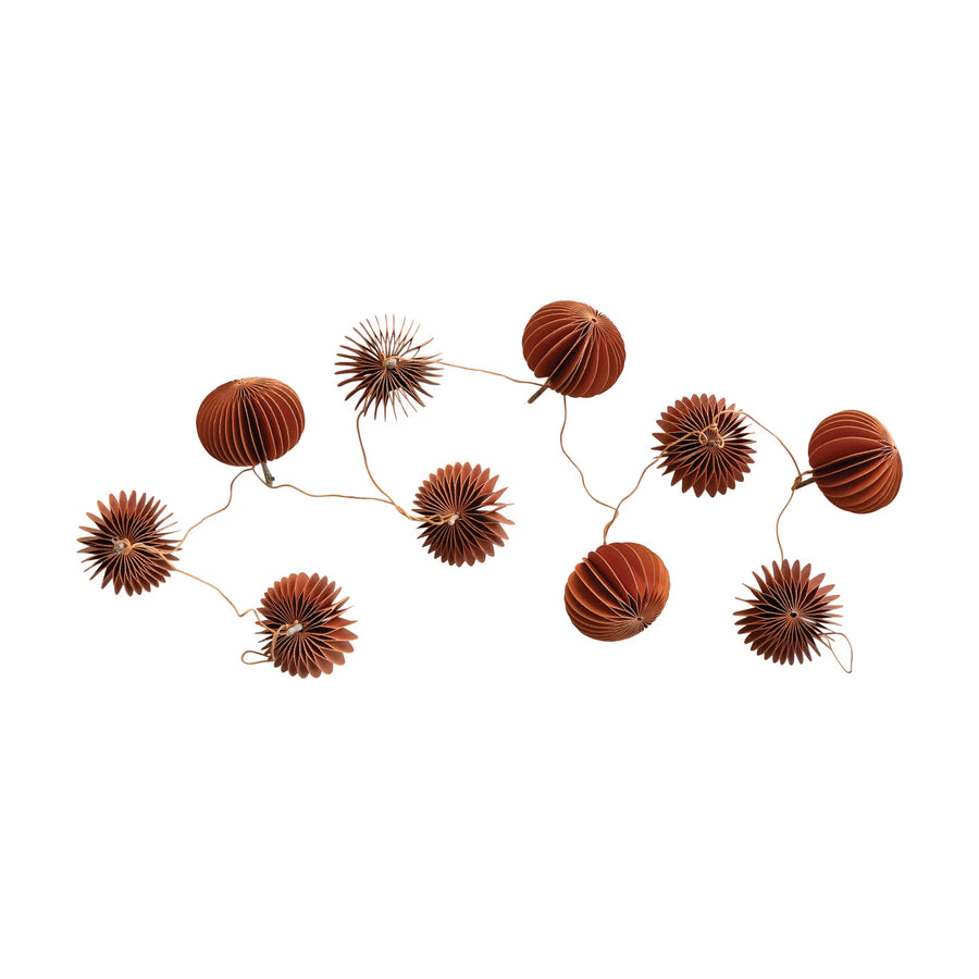 Paper Folding Honeycomb Pumpkin Garland 72”