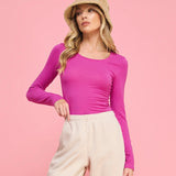 Round Neck Long Sleeve Basic Top