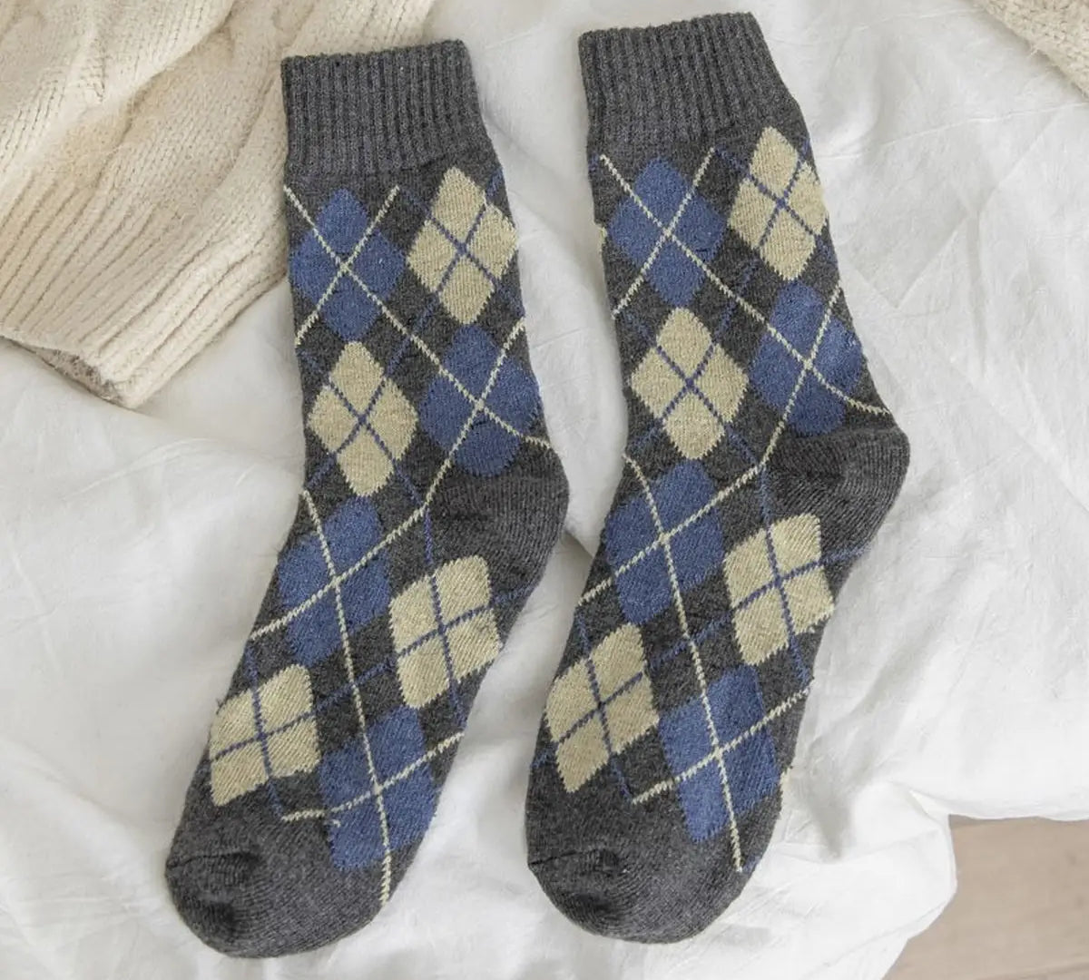 Diamond Check Retro Socks