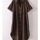 Stripe Linen Button Down Dress