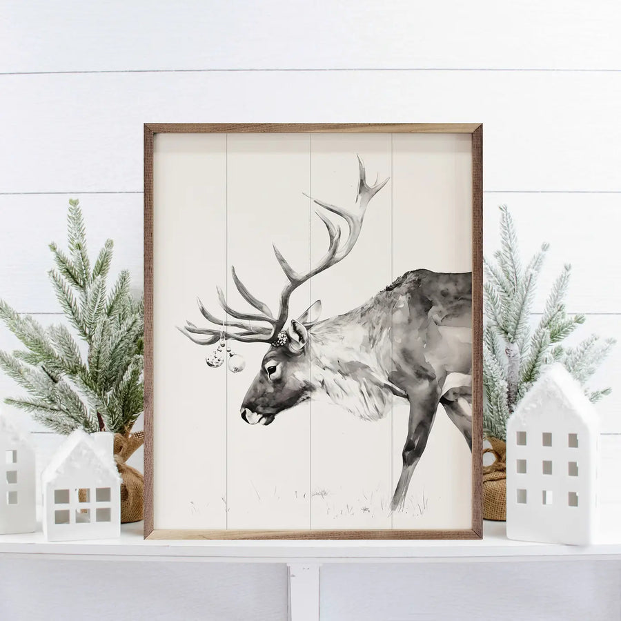 Christmas Reindeer Sign 8x10