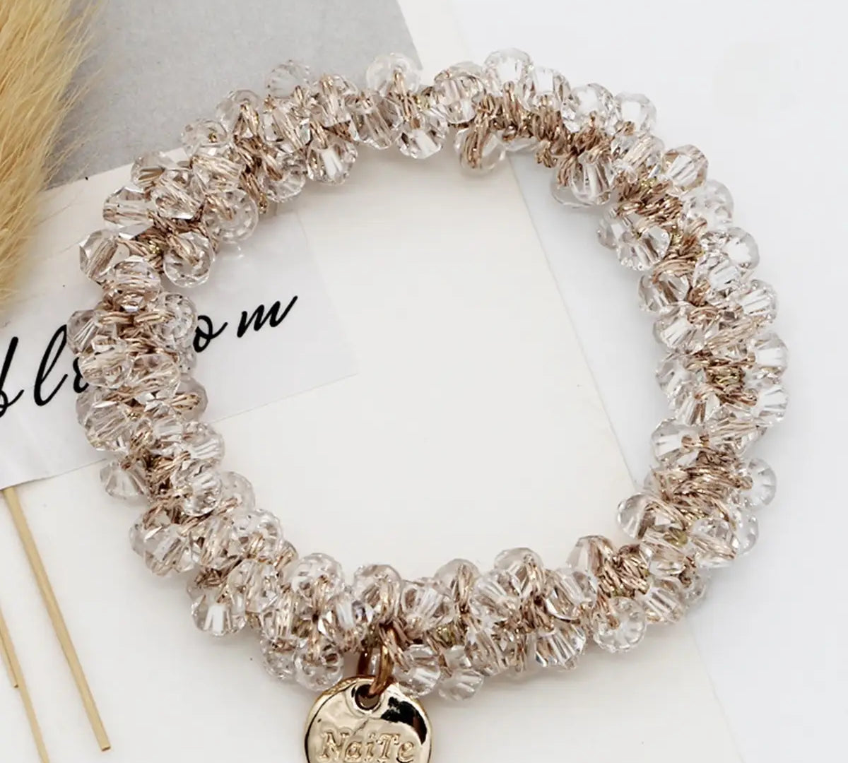 Beaded Pearl Hair Tie Bracelet