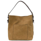 Hobo Handle Faux Suede Handbag