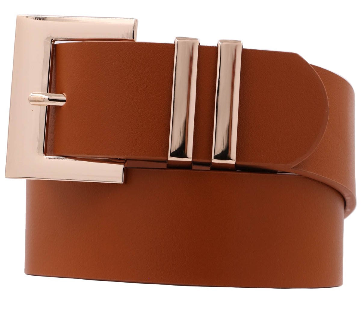 Metal Square Leather Buckle Belt