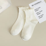 Solid Color Ruffle Ankle Socks