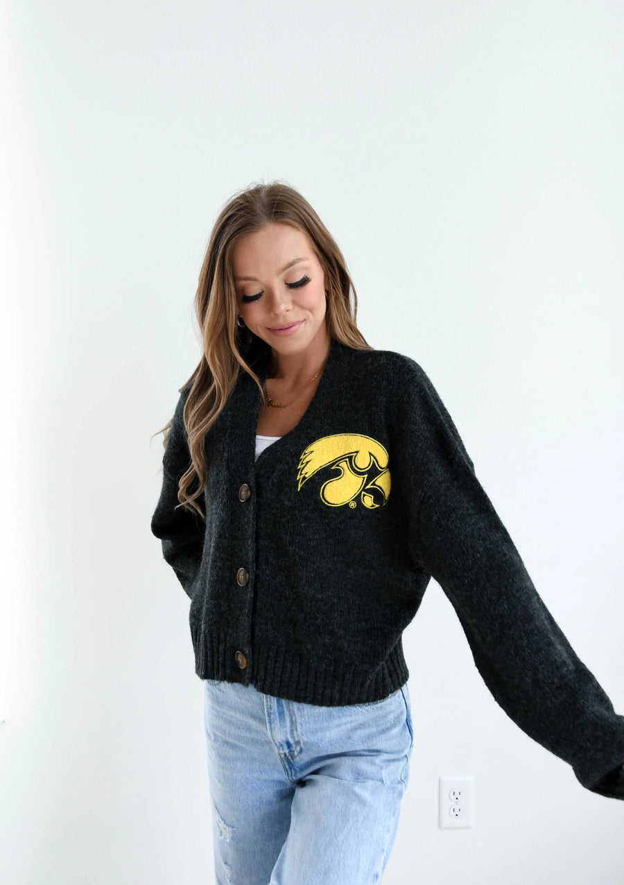 Iowa Patch Cropped Cardigan