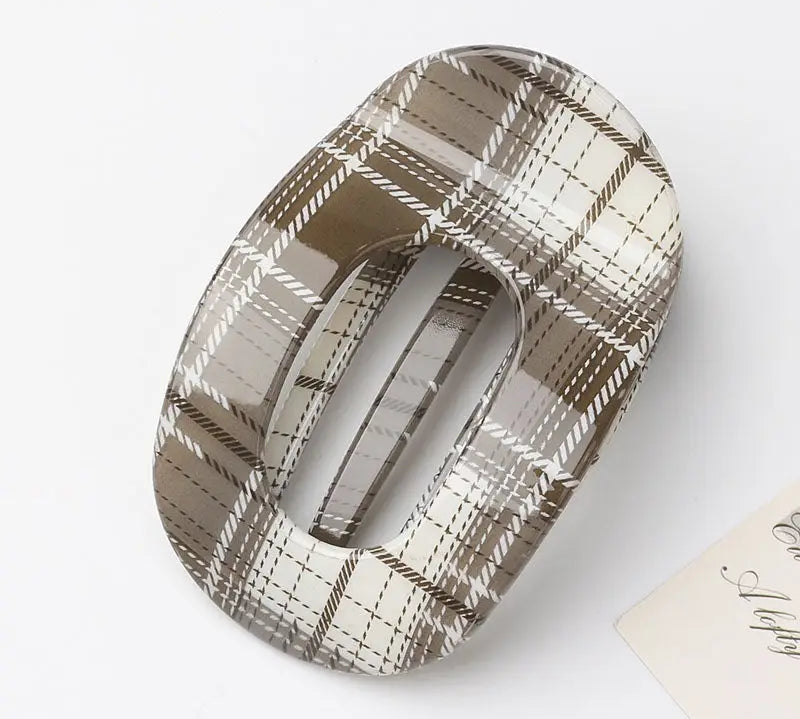 Color Block Plaid Hair Claw