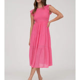 Smocked Tiered Midi Dress