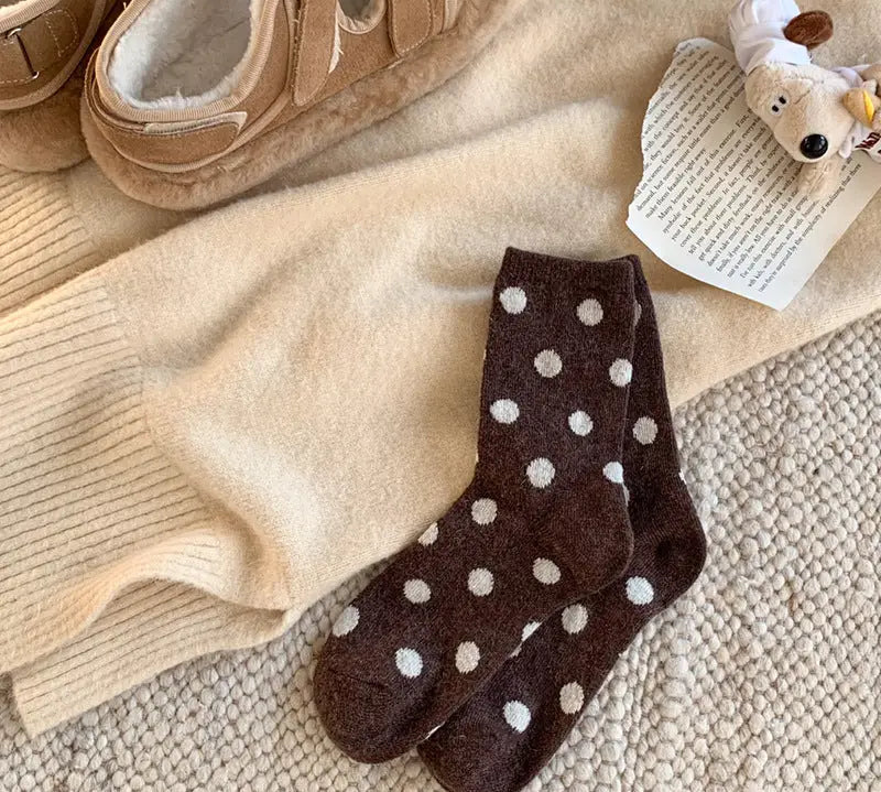 Color Block Thicken Polka Dot Socks