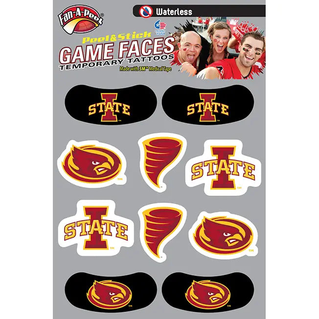 Iowa State Game Face Temporary Tattoo