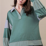 Color Block & Stripe Knit Top