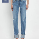 Vervet Plus Tummy Control Mid Rise Cuff Straight Jeans