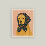 Dog w/Scarf Art 7x9"
