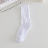 Solid White Ribbed Socks