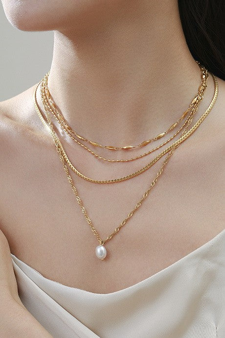 Tarnish Free 18k Gold Layered Necklace