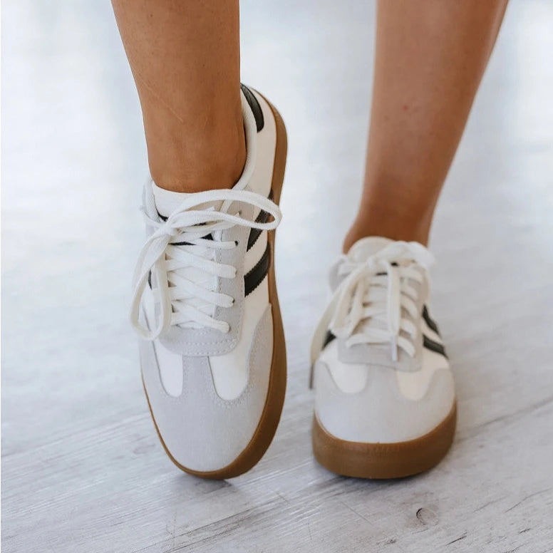 Striped Flat Sneakers