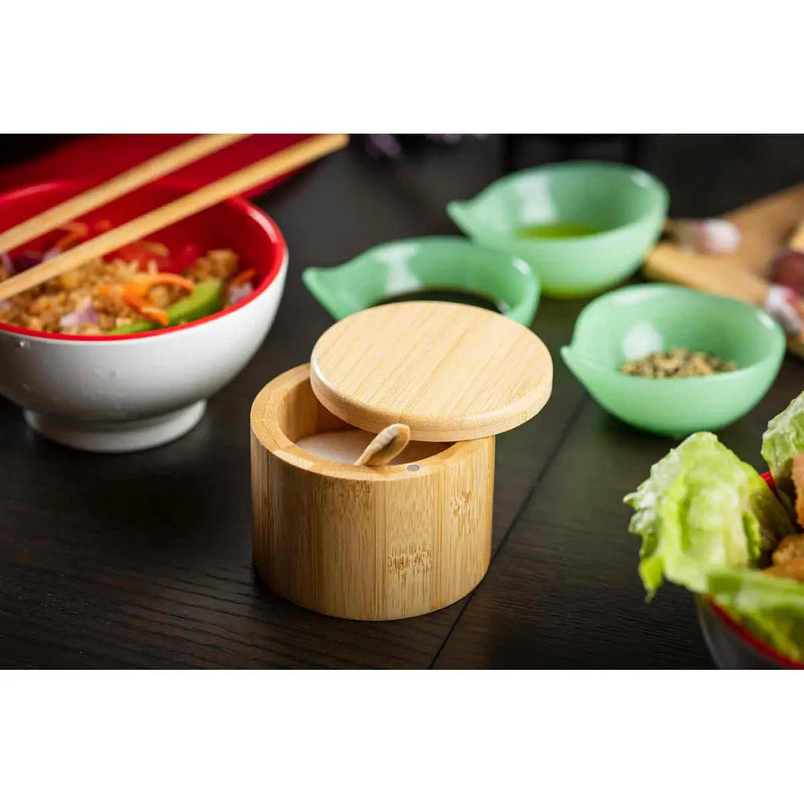 Bamboo Salt Box w/ Spoon