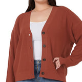Plus Button Front Cardigan