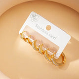 18k Gold Stainless Steel Tarnish Free Trio Earring