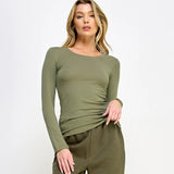 Round Neck Long Sleeve Basic Top