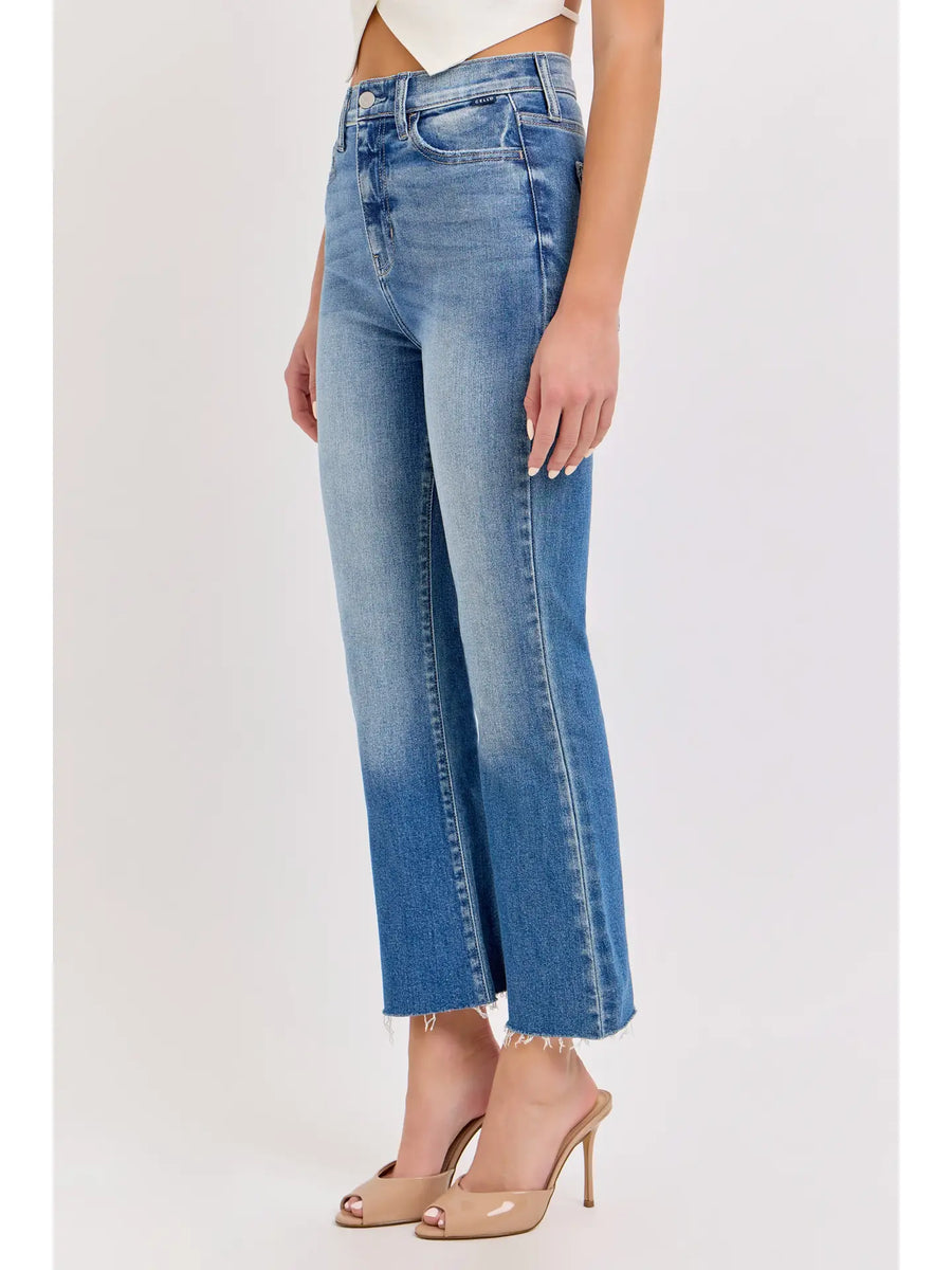 High Rise Crop Flare Cello Jeans