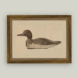Wooden Duck Decoy Framed Art 9x7"