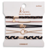 Connect Black & Cream Hair Tie Set