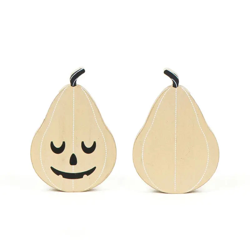 Reversible Wood Cutout Pumpkin 4x5.5"