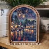 Arch Top 4th of July Framed Art 6x8"